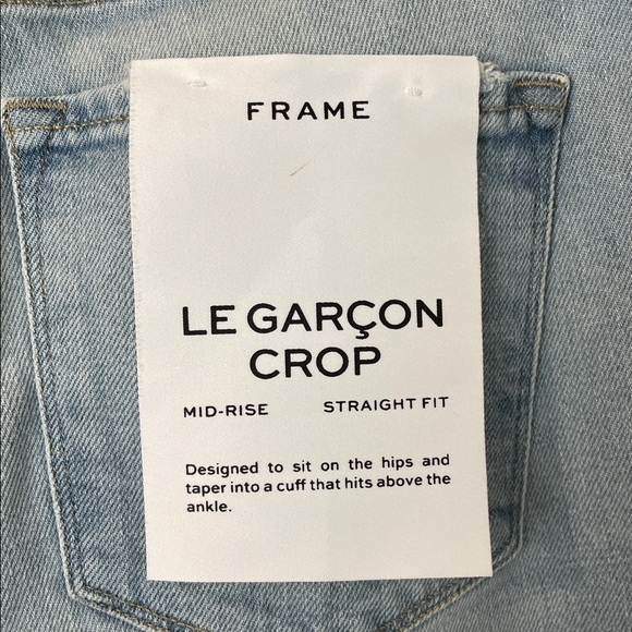 Frame Denim Denim - NWT Frame Le Garçon Crop Mid-Rise Straight Fit Denim Light Wash Jeans Size 26